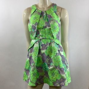 Topshop Petite Neon Brocade A-line Mini Dress